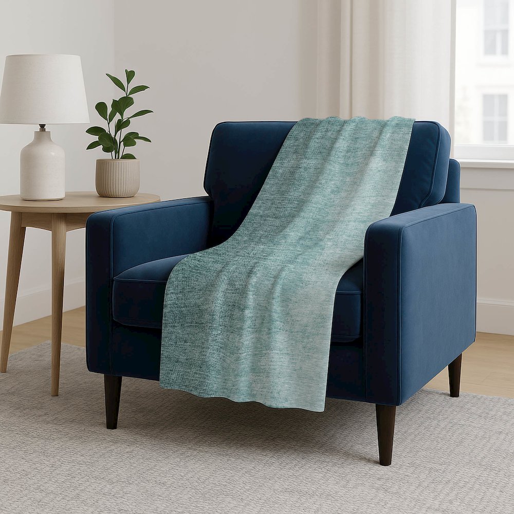 Premium Machine Washable ASB822 Teal 50" x 70" Sherpa Throw Blanket. Picture 5