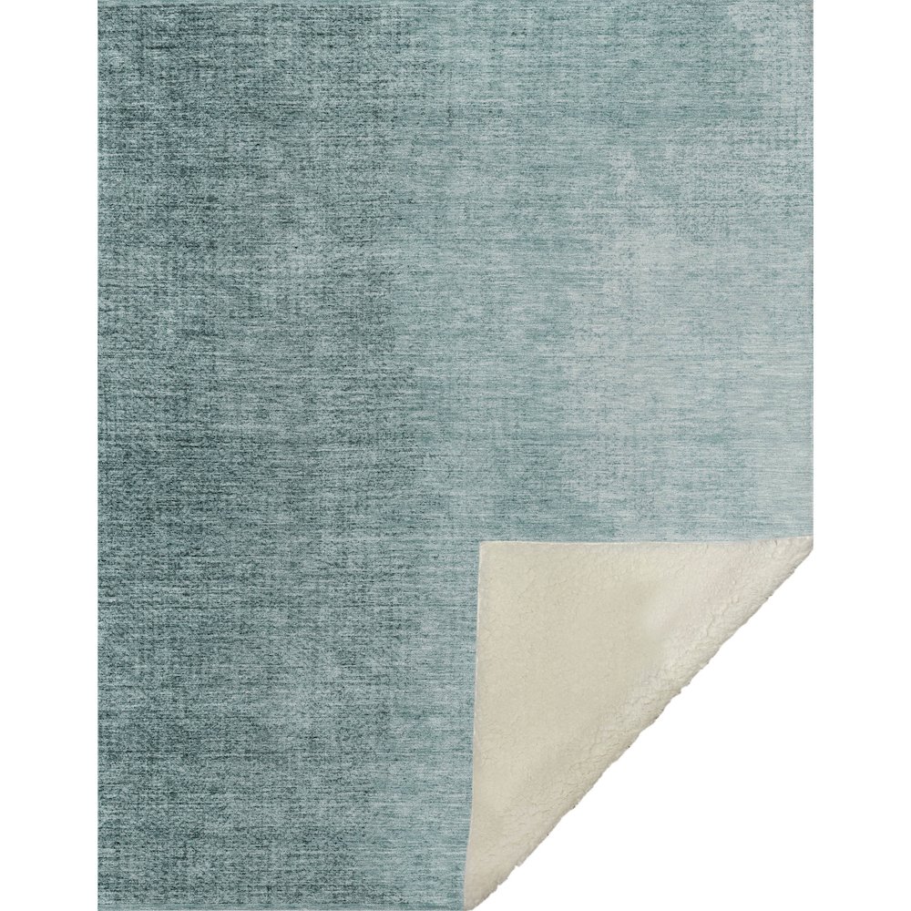 Premium Machine Washable ASB822 Teal 50" x 70" Sherpa Throw Blanket. Picture 1