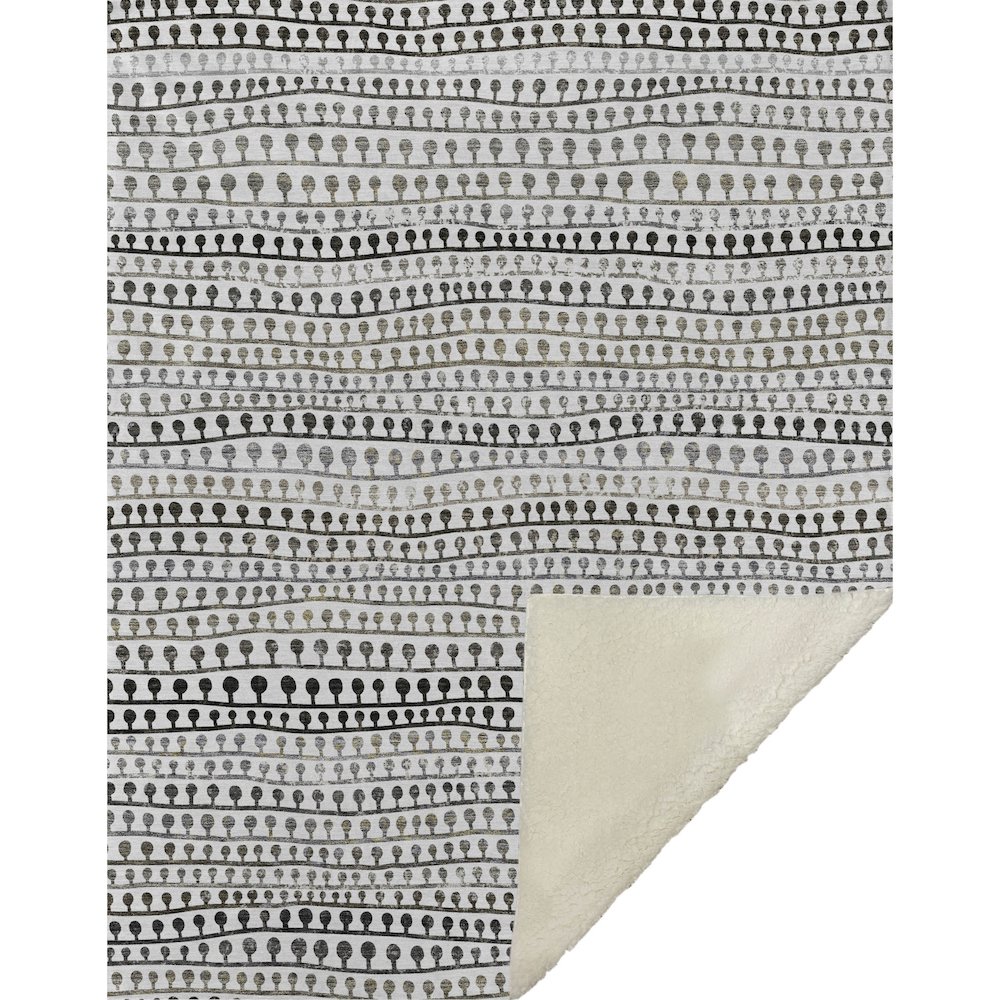 Premium Machine Washable ASB823 Ivory 50" x 70" Sherpa Throw Blanket. Picture 1