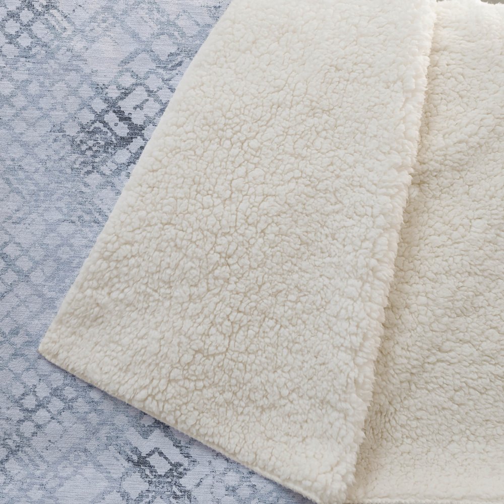Premium Machine Washable ASB824 Blue 50" x 70" Sherpa Throw Blanket. Picture 2