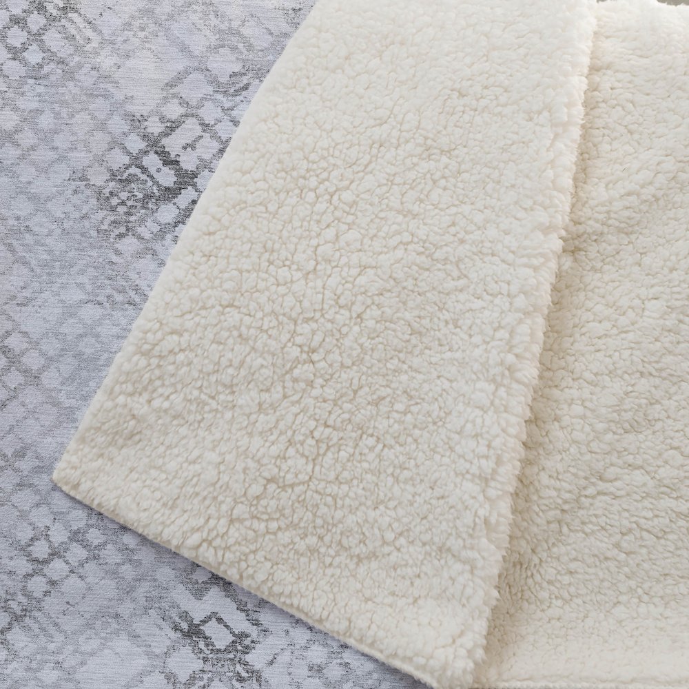 Premium Machine Washable ASB824 Gray 50" x 70" Sherpa Throw Blanket. Picture 2