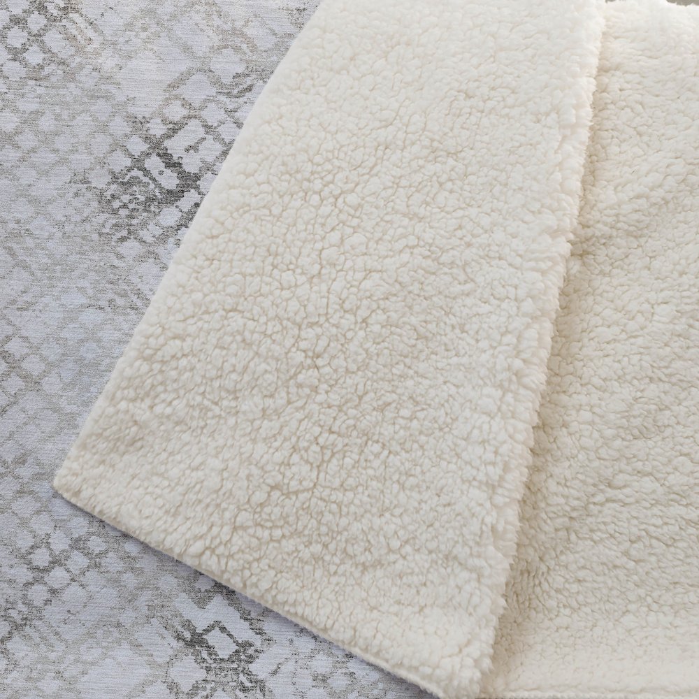 Premium Machine Washable ASB824 Taupe 50" x 70" Sherpa Throw Blanket. Picture 2