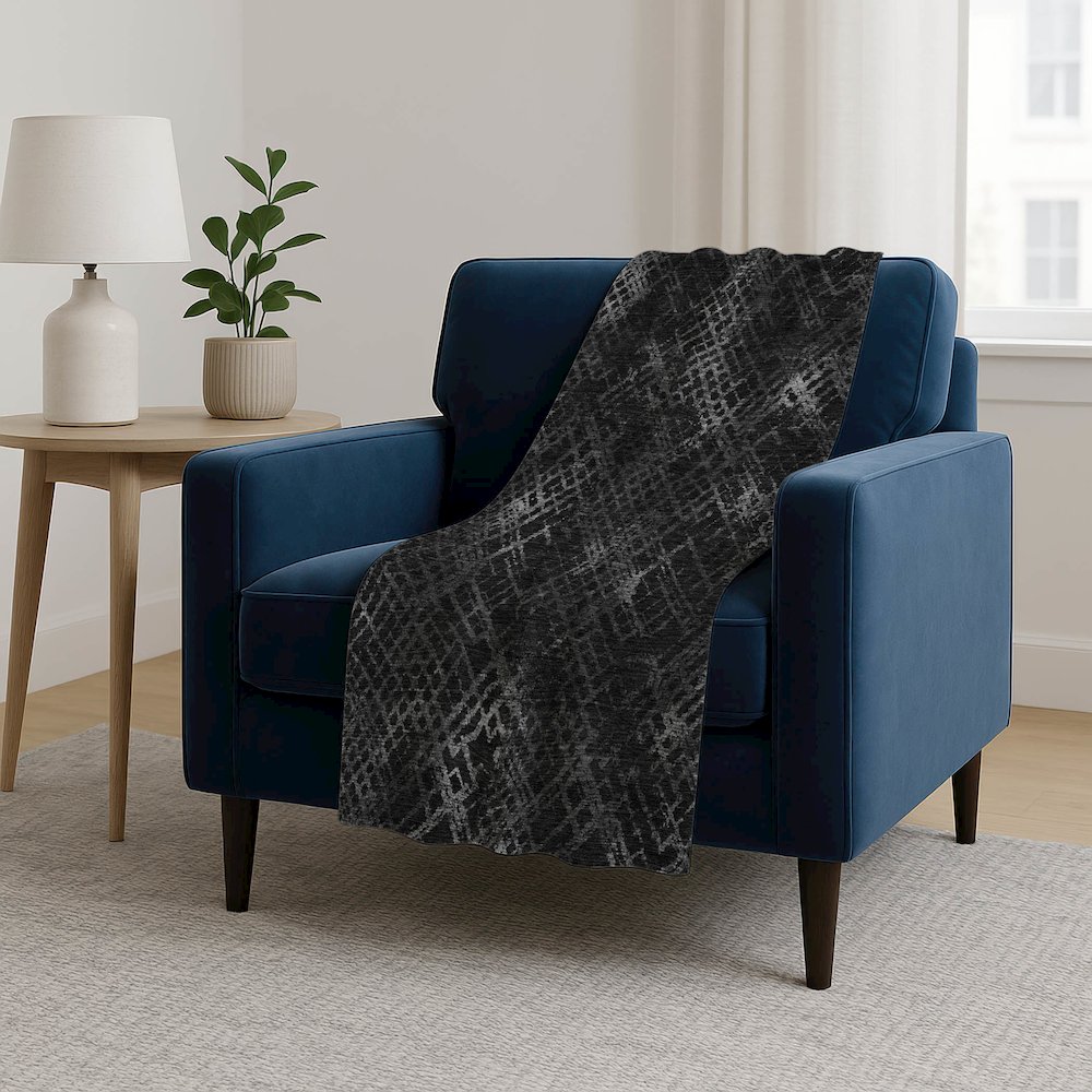 Premium Machine Washable ASB825 Charcoal 50" x 70" Sherpa Throw Blanket. Picture 5