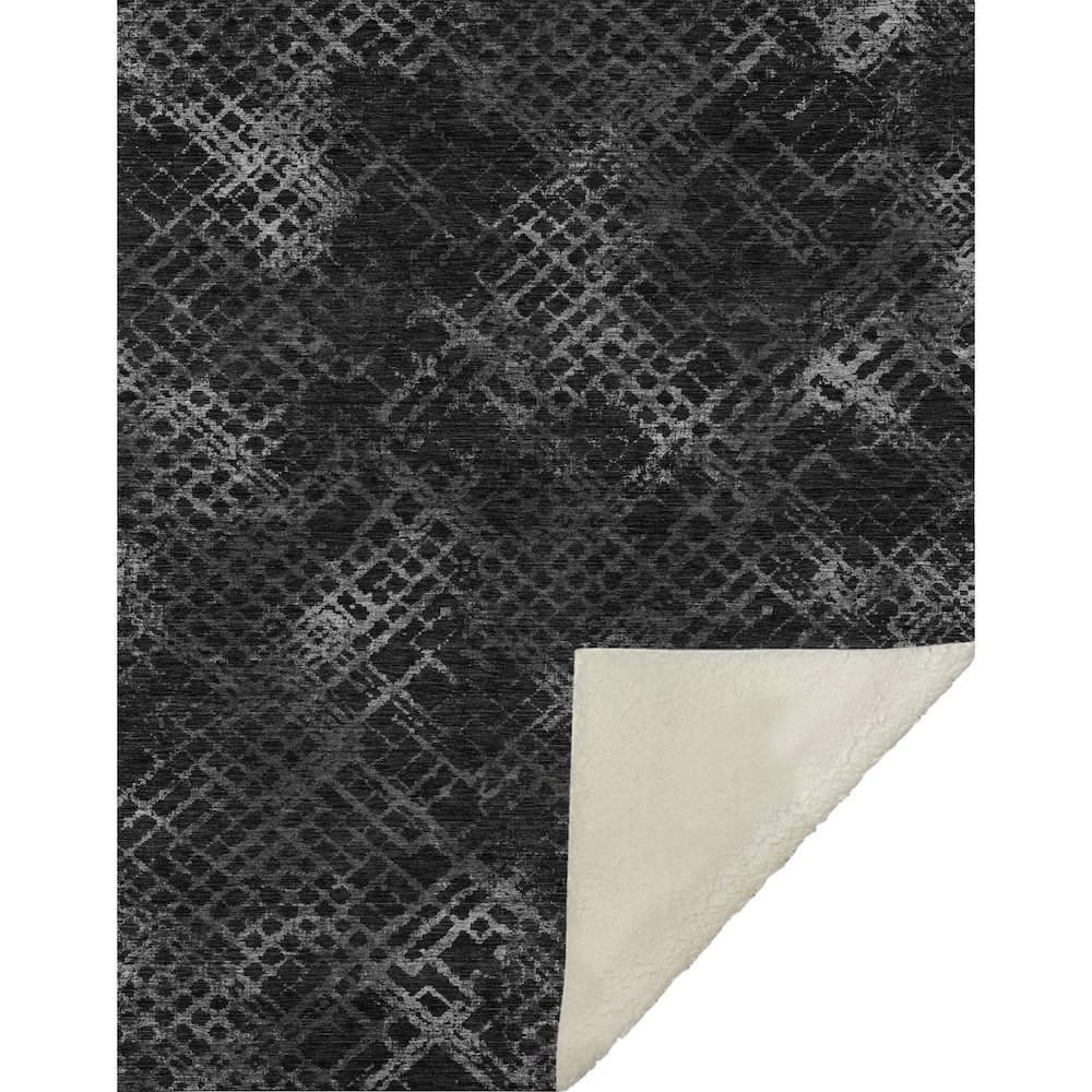 Premium Machine Washable ASB825 Charcoal 50" x 70" Sherpa Throw Blanket. Picture 1