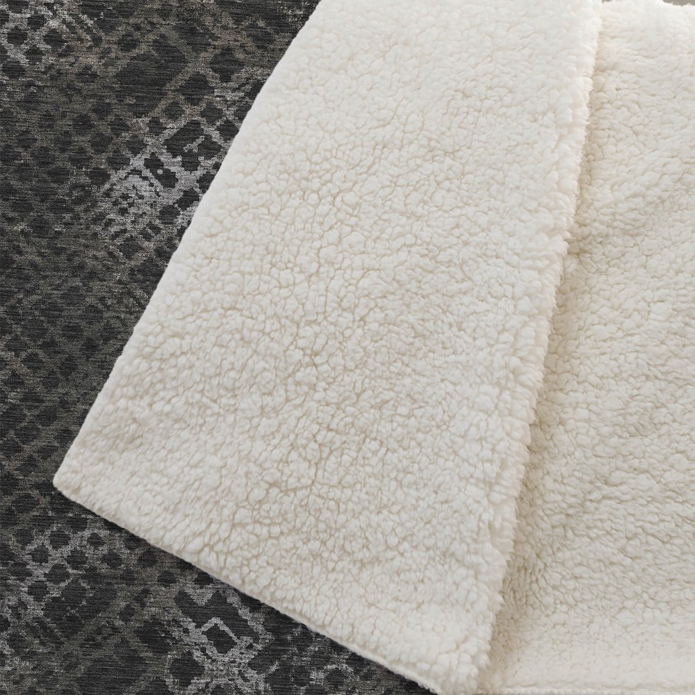 Premium Machine Washable ASB825 Fudge 50" x 70" Sherpa Throw Blanket. Picture 2