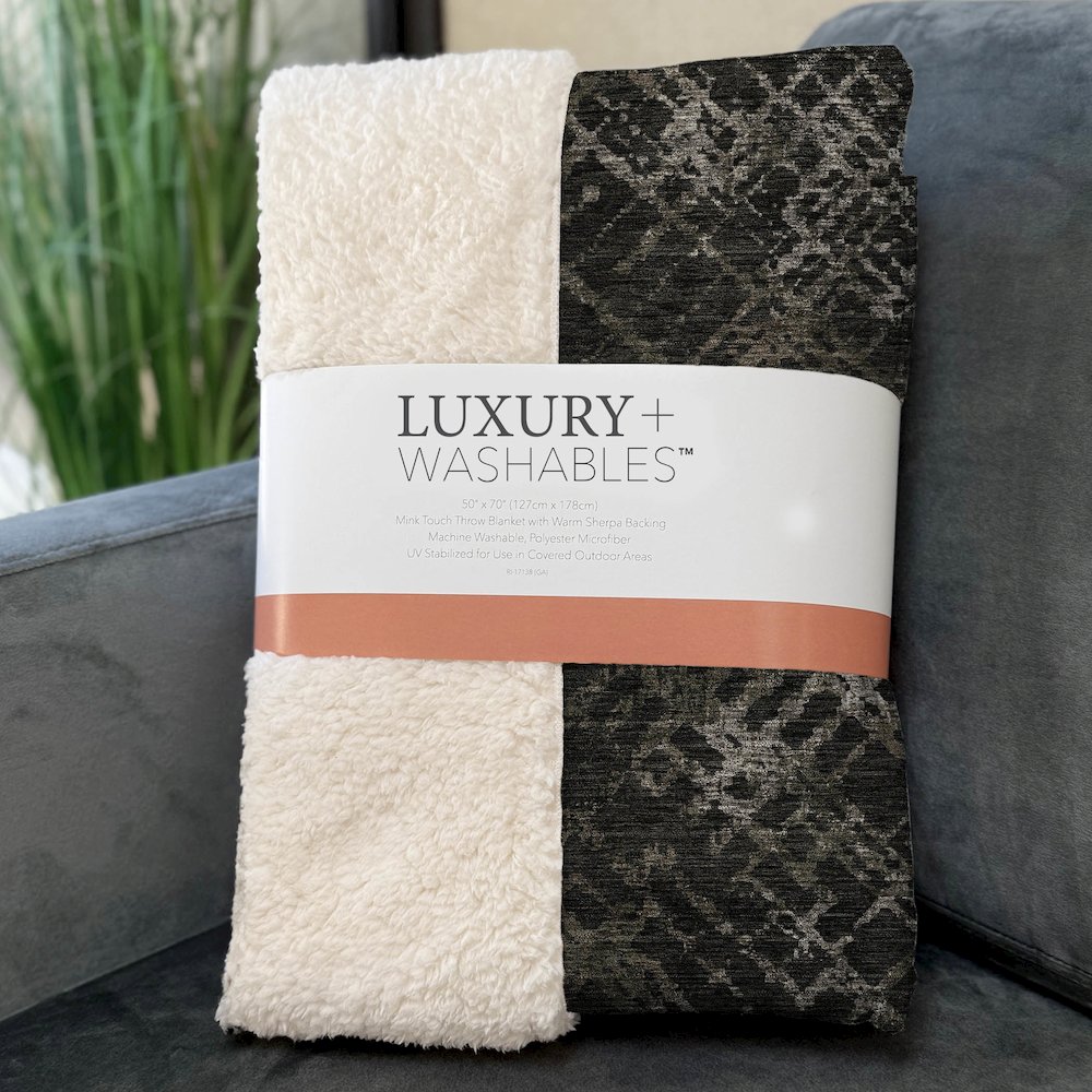 Premium Machine Washable ASB825 Fudge 50" x 70" Sherpa Throw Blanket. Picture 3