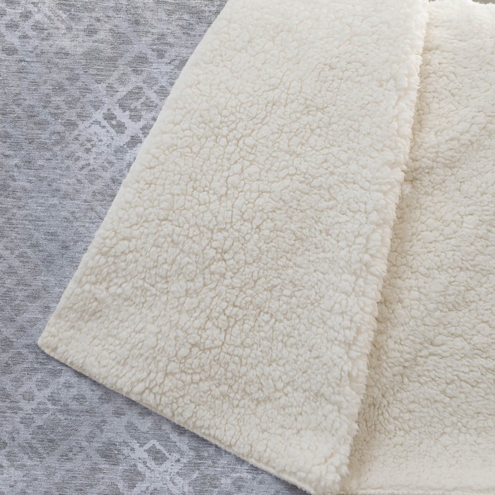 Premium Machine Washable ASB825 Gray 50" x 70" Sherpa Throw Blanket. Picture 2