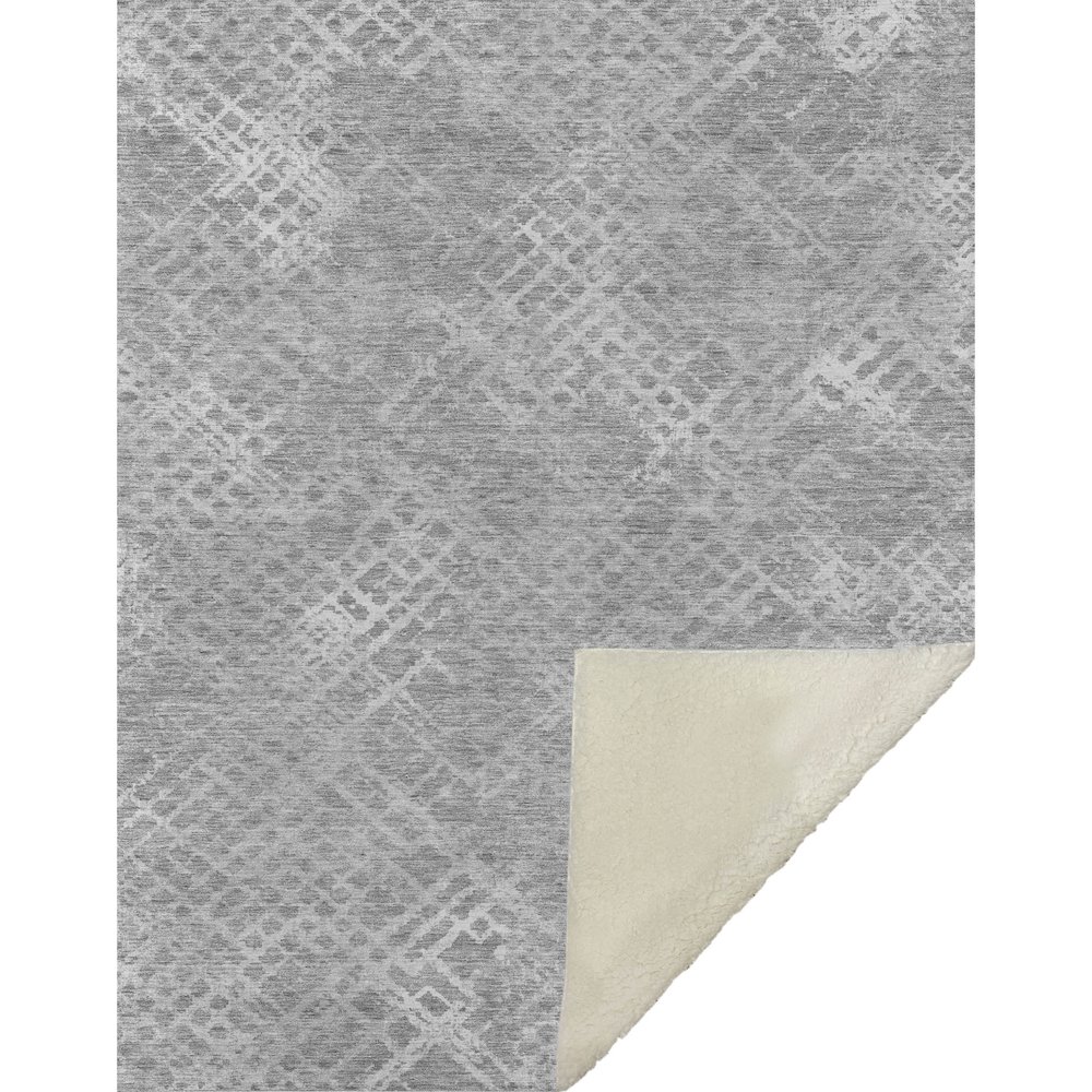 Premium Machine Washable ASB825 Gray 50" x 70" Sherpa Throw Blanket. Picture 1