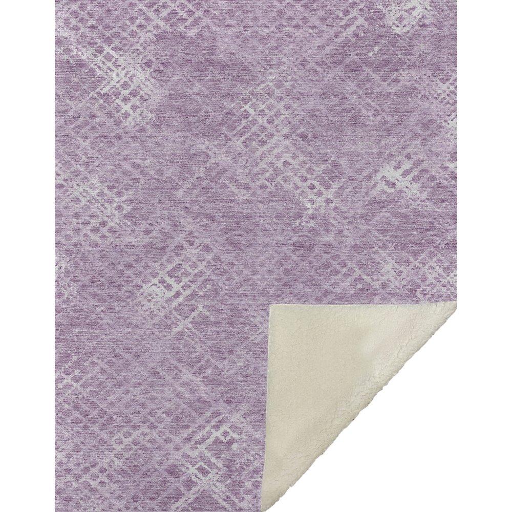 Premium Machine Washable ASB825 Lavender 50" x 70" Sherpa Throw Blanket. Picture 1