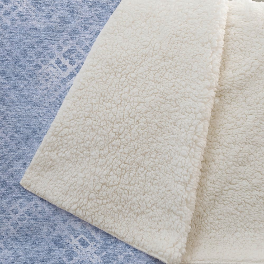 Premium Machine Washable ASB825 Sky 50" x 70" Sherpa Throw Blanket. Picture 2