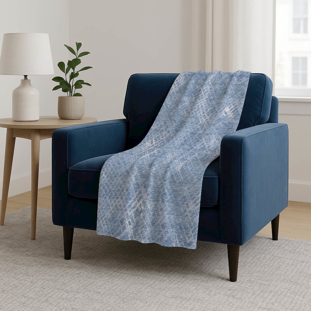 Premium Machine Washable ASB825 Sky 50" x 70" Sherpa Throw Blanket. Picture 5