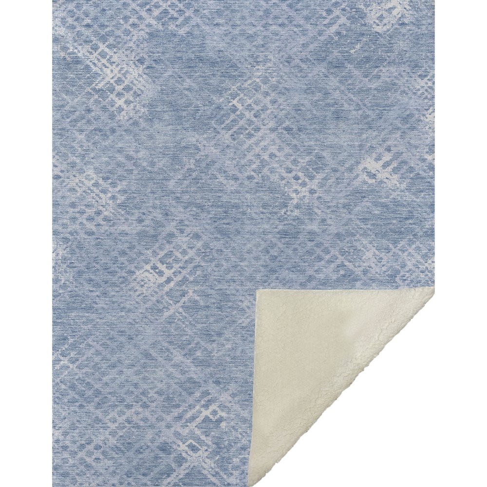 Premium Machine Washable ASB825 Sky 50" x 70" Sherpa Throw Blanket. Picture 1