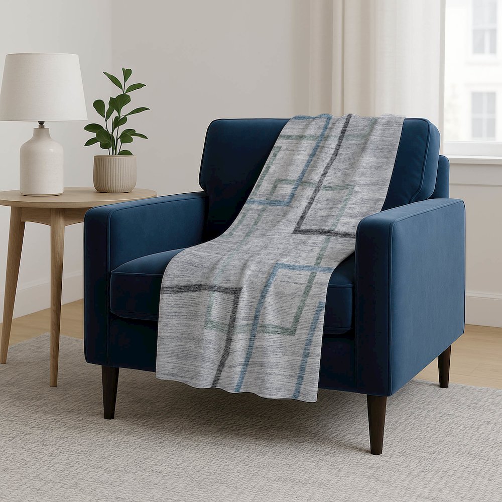 Premium Machine Washable ASB826 Gray 50" x 70" Sherpa Throw Blanket. Picture 5