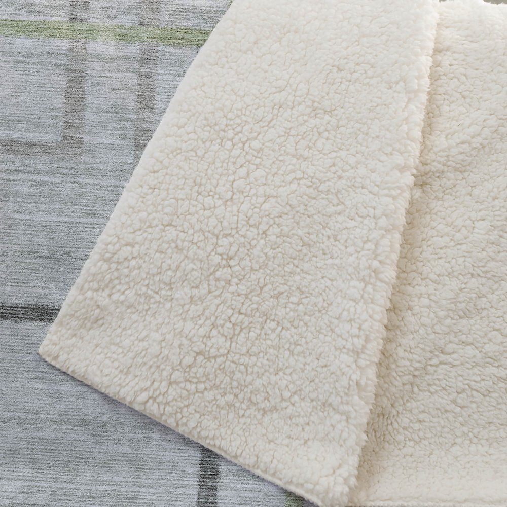 Premium Machine Washable ASB826 Green 50" x 70" Sherpa Throw Blanket. Picture 2