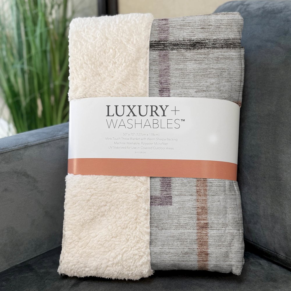 Premium Machine Washable ASB826 Taupe 50" x 70" Sherpa Throw Blanket. Picture 3