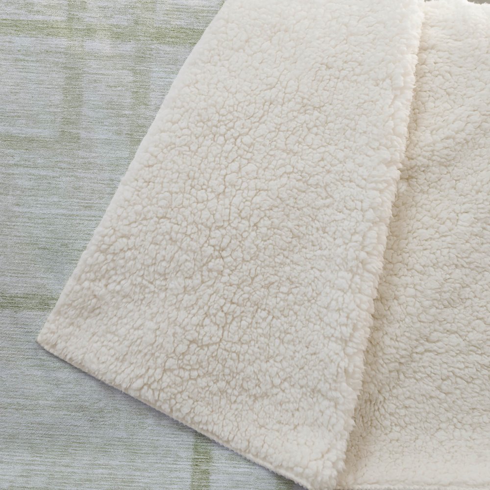Premium Machine Washable ASB827 Aloe 50" x 70" Sherpa Throw Blanket. Picture 2