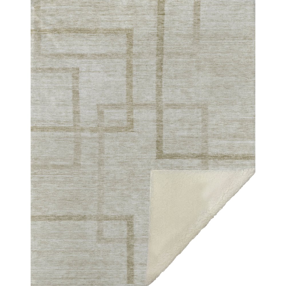 Premium Machine Washable ASB827 Beige 50" x 70" Sherpa Throw Blanket. Picture 1