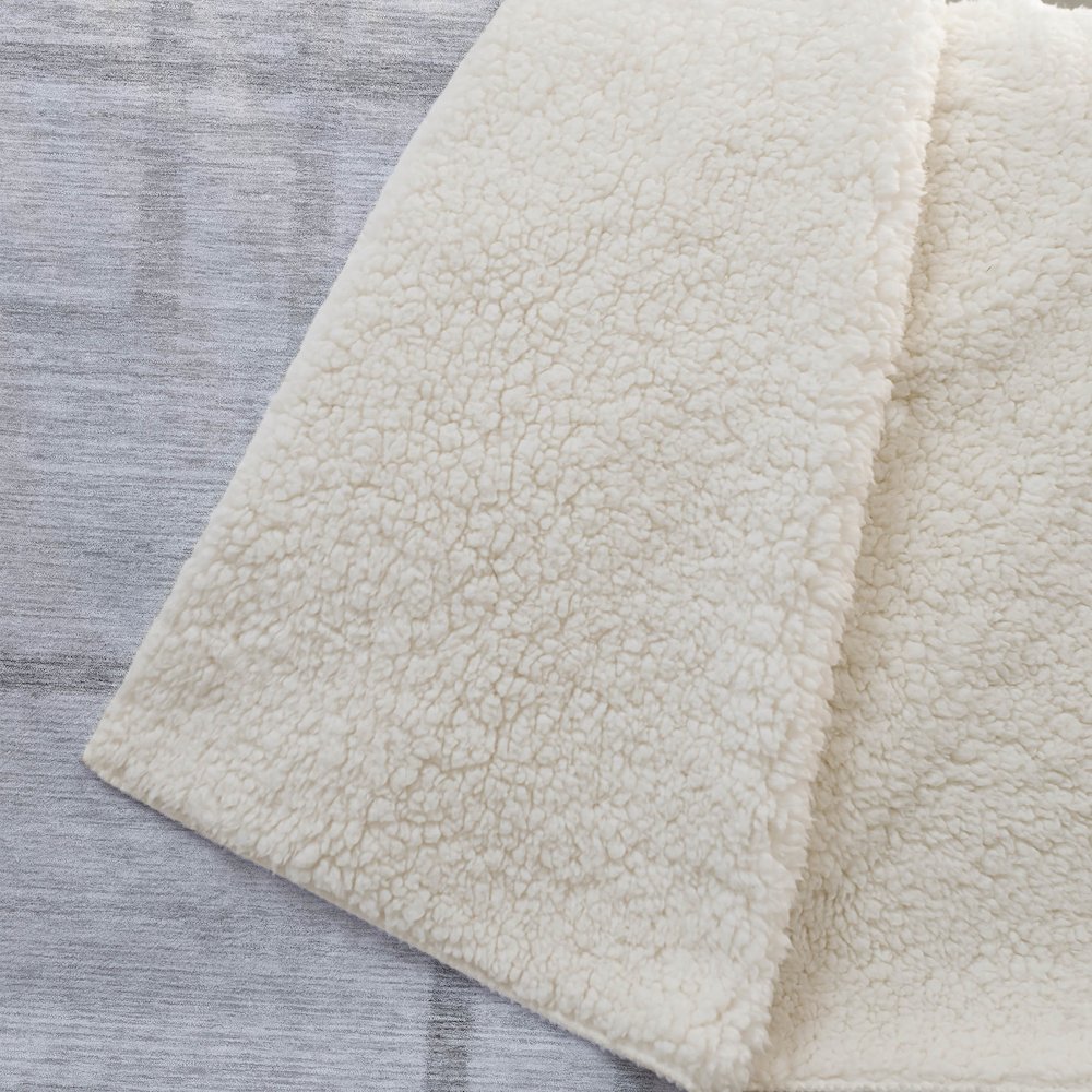Premium Machine Washable ASB827 Gray 50" x 70" Sherpa Throw Blanket. Picture 2