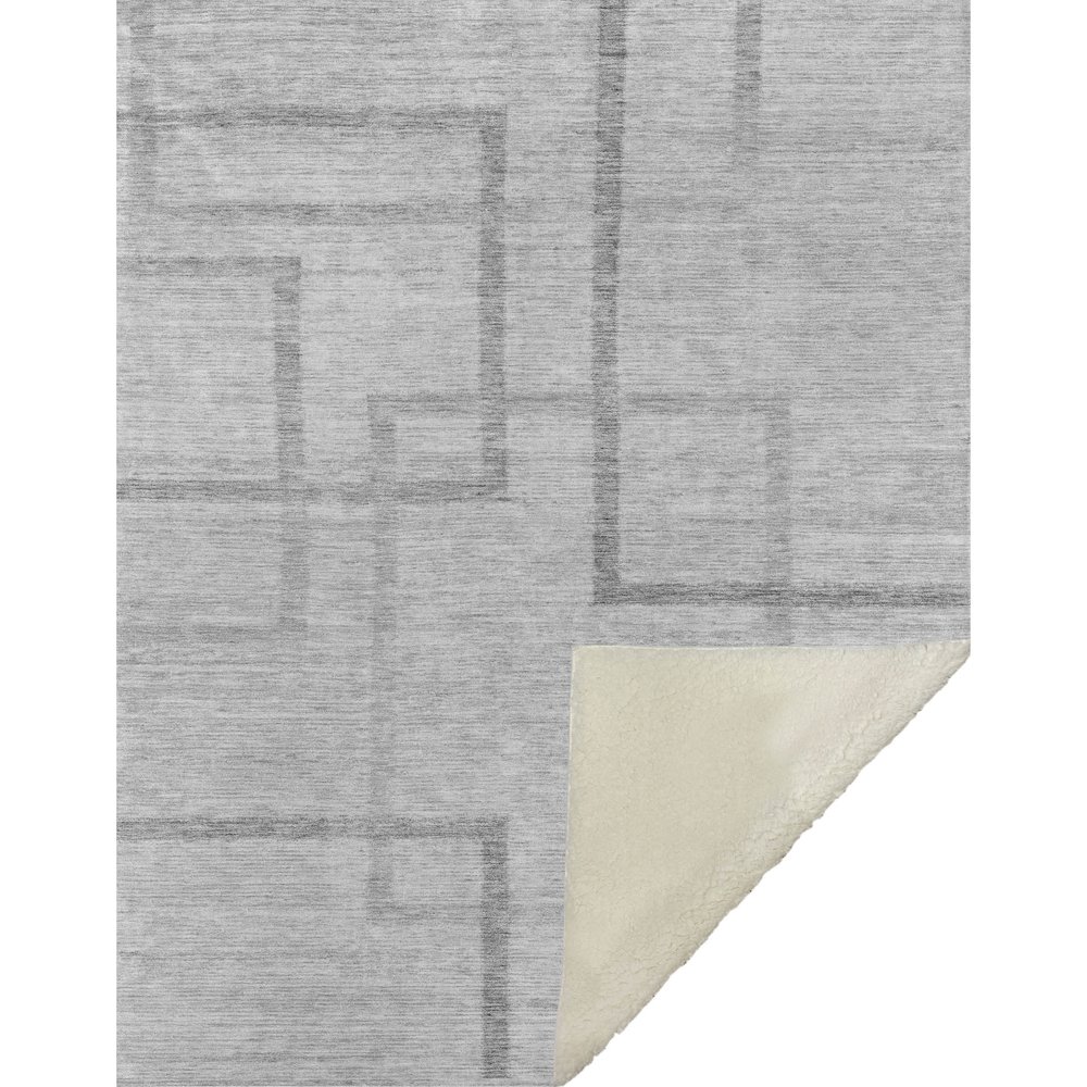 Premium Machine Washable ASB827 Gray 50" x 70" Sherpa Throw Blanket. Picture 1