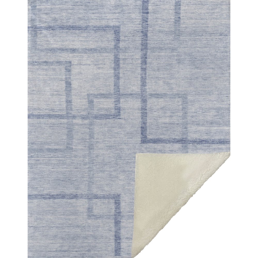 Premium Machine Washable ASB827 Sky 50" x 70" Sherpa Throw Blanket. Picture 1