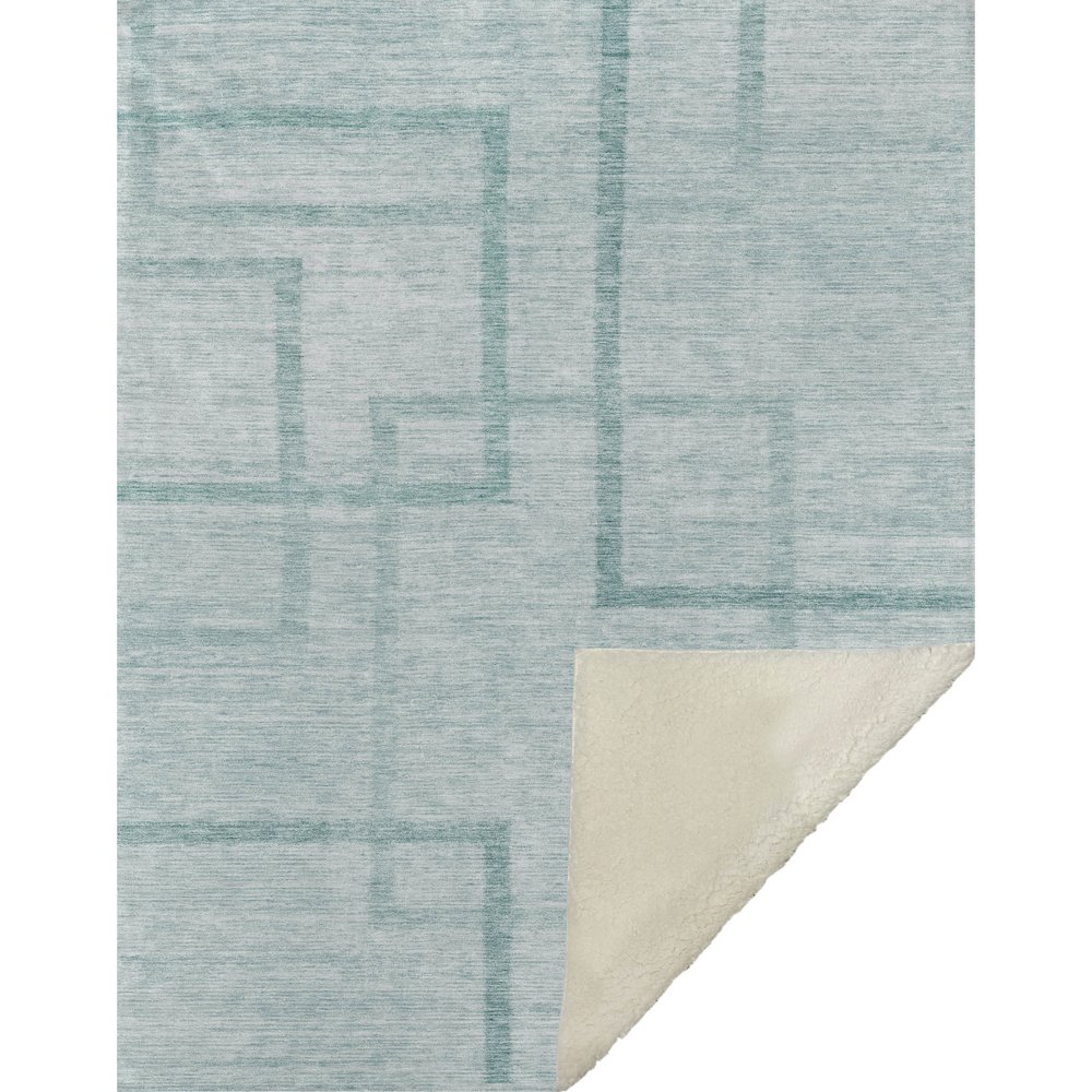 Premium Machine Washable ASB827 Teal 50" x 70" Sherpa Throw Blanket. Picture 1
