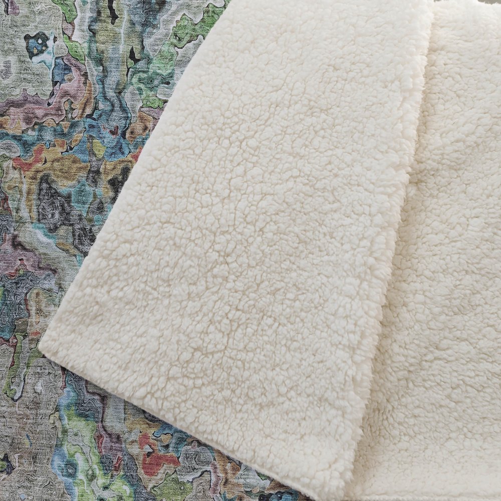 Premium Machine Washable ASB829 Blue 50" x 70" Sherpa Throw Blanket. Picture 2
