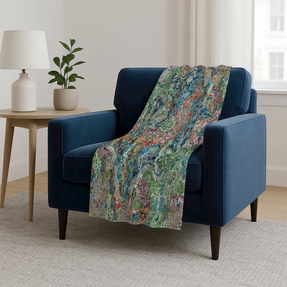 Premium Machine Washable ASB829 Blue 50" x 70" Sherpa Throw Blanket. Picture 5