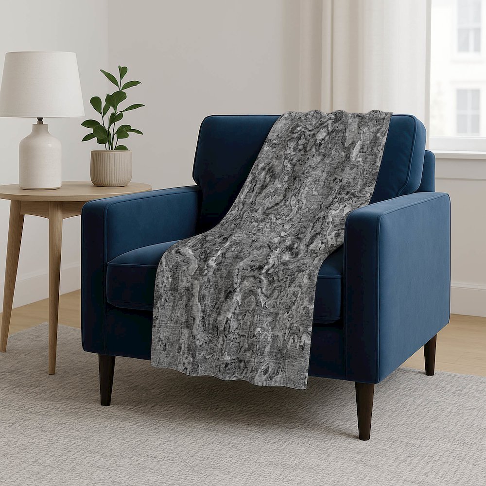 Premium Machine Washable ASB829 Gray 50" x 70" Sherpa Throw Blanket. Picture 5