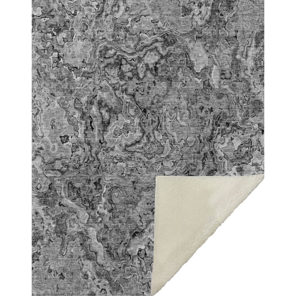 Premium Machine Washable ASB829 Gray 50" x 70" Sherpa Throw Blanket. Picture 1