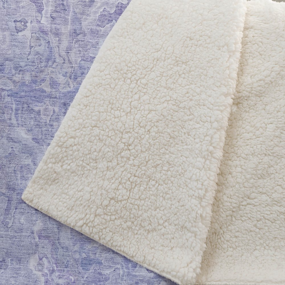 Premium Machine Washable ASB829 Plum 50" x 70" Sherpa Throw Blanket. Picture 2