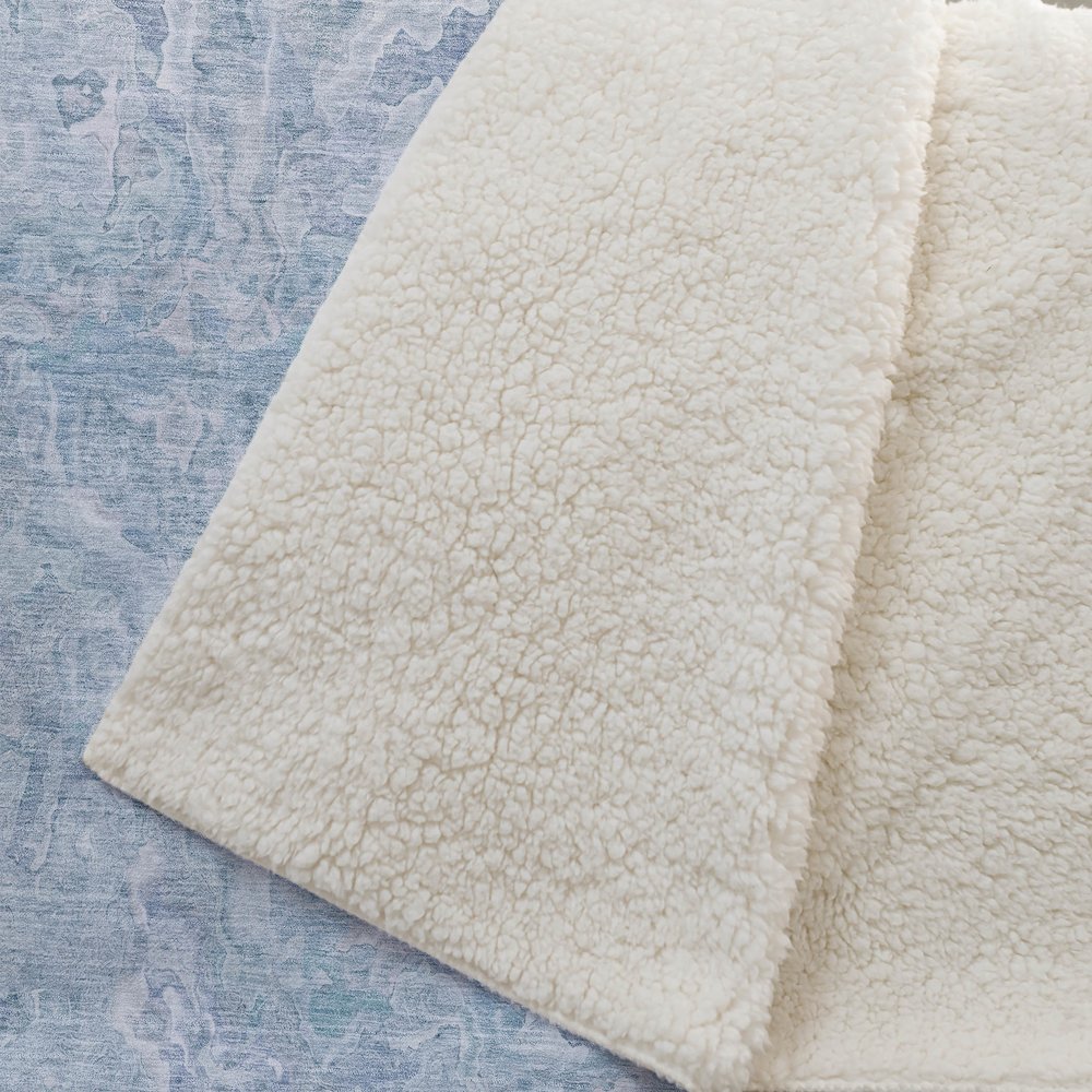 Premium Machine Washable ASB829 Sky 50" x 70" Sherpa Throw Blanket. Picture 2