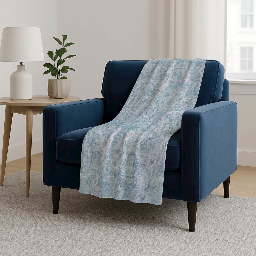 Premium Machine Washable ASB829 Sky 50" x 70" Sherpa Throw Blanket. Picture 5