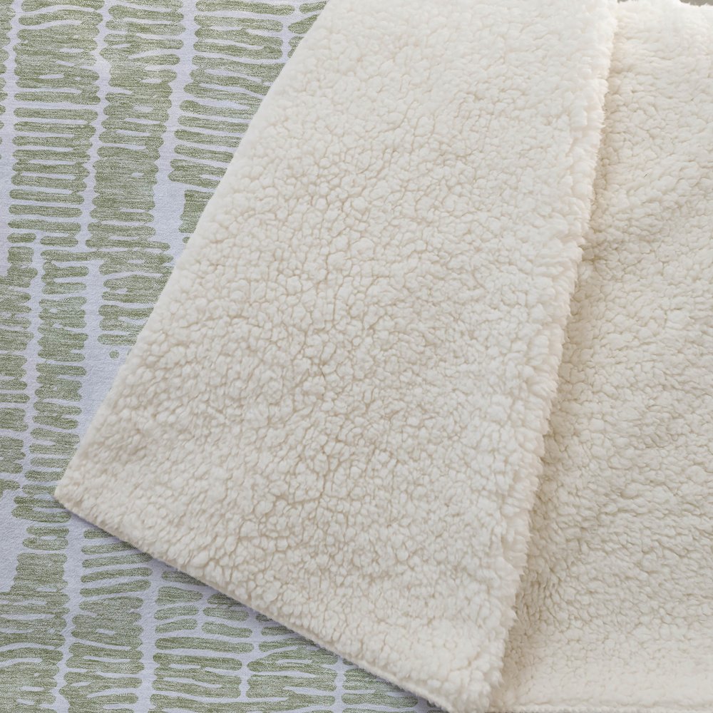 Premium Machine Washable ASB830 Aloe 50" x 70" Sherpa Throw Blanket. Picture 2