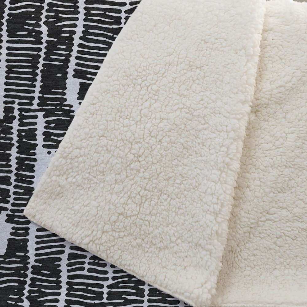Premium Machine Washable ASB830 Black 50" x 70" Sherpa Throw Blanket. Picture 2