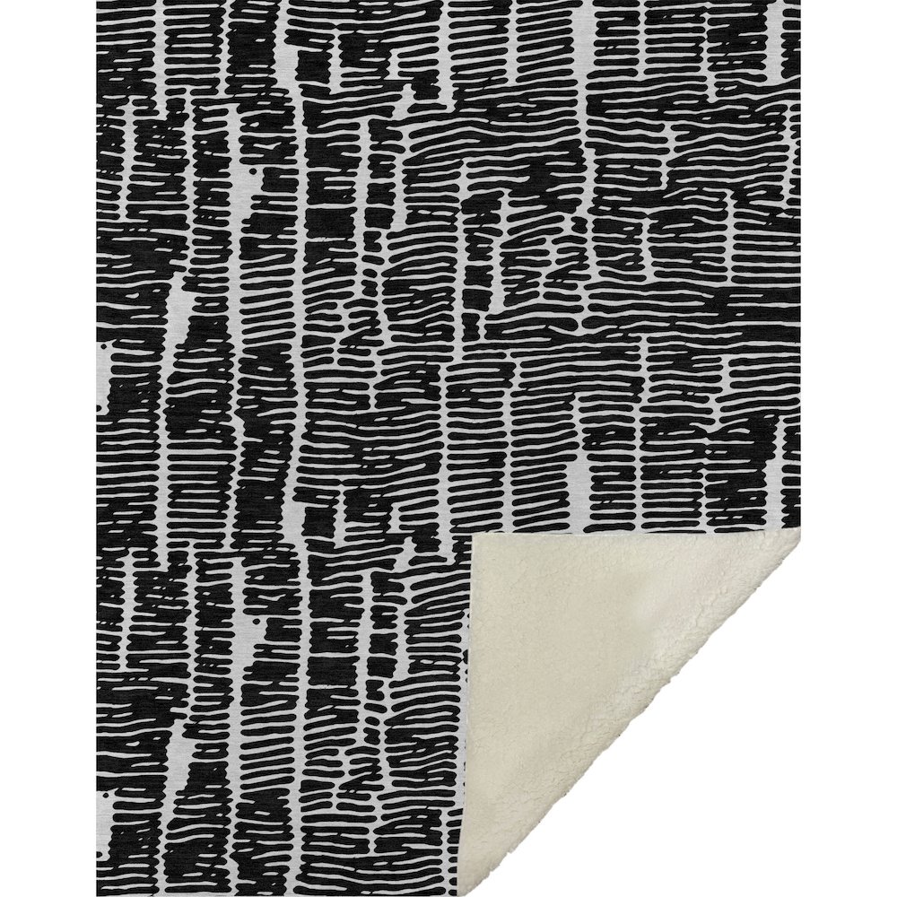 Premium Machine Washable ASB830 Black 50" x 70" Sherpa Throw Blanket. Picture 1