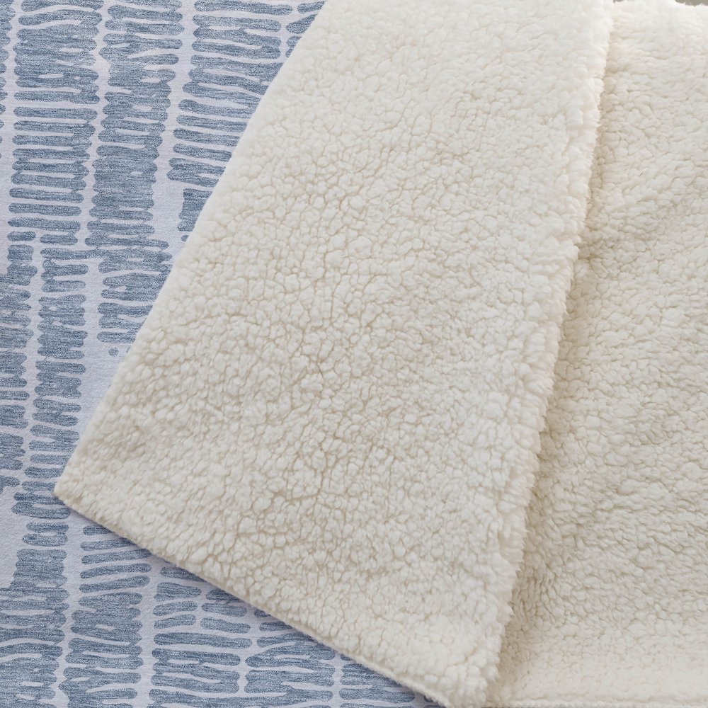 Premium Machine Washable ASB830 Blue 50" x 70" Sherpa Throw Blanket. Picture 2