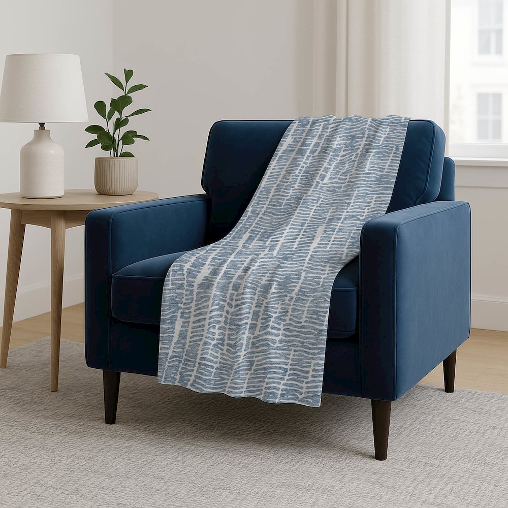 Premium Machine Washable ASB830 Blue 50" x 70" Sherpa Throw Blanket. Picture 5