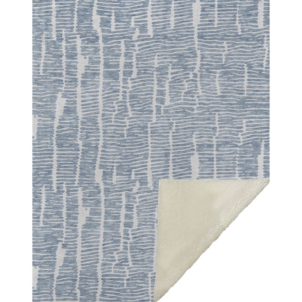 Premium Machine Washable ASB830 Blue 50" x 70" Sherpa Throw Blanket. Picture 1