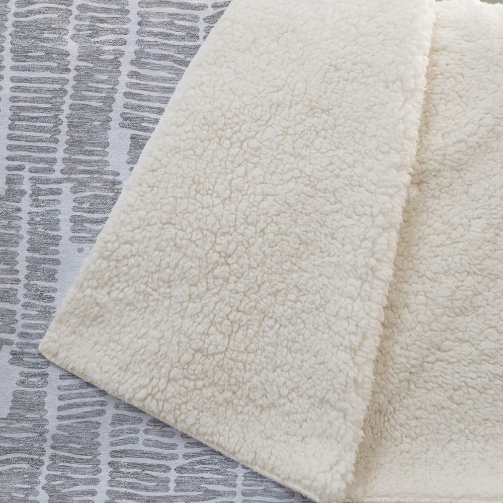 Premium Machine Washable ASB830 Gray 50" x 70" Sherpa Throw Blanket. Picture 2
