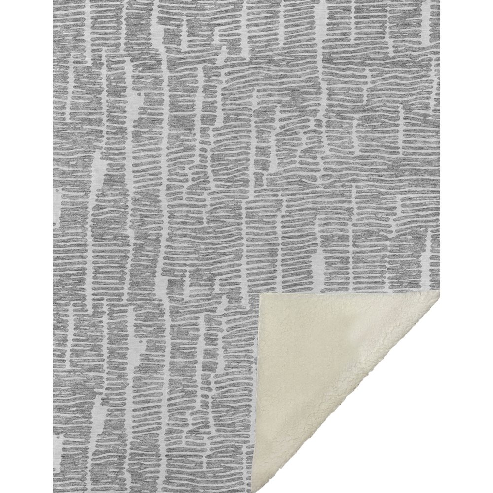 Premium Machine Washable ASB830 Gray 50" x 70" Sherpa Throw Blanket. Picture 1