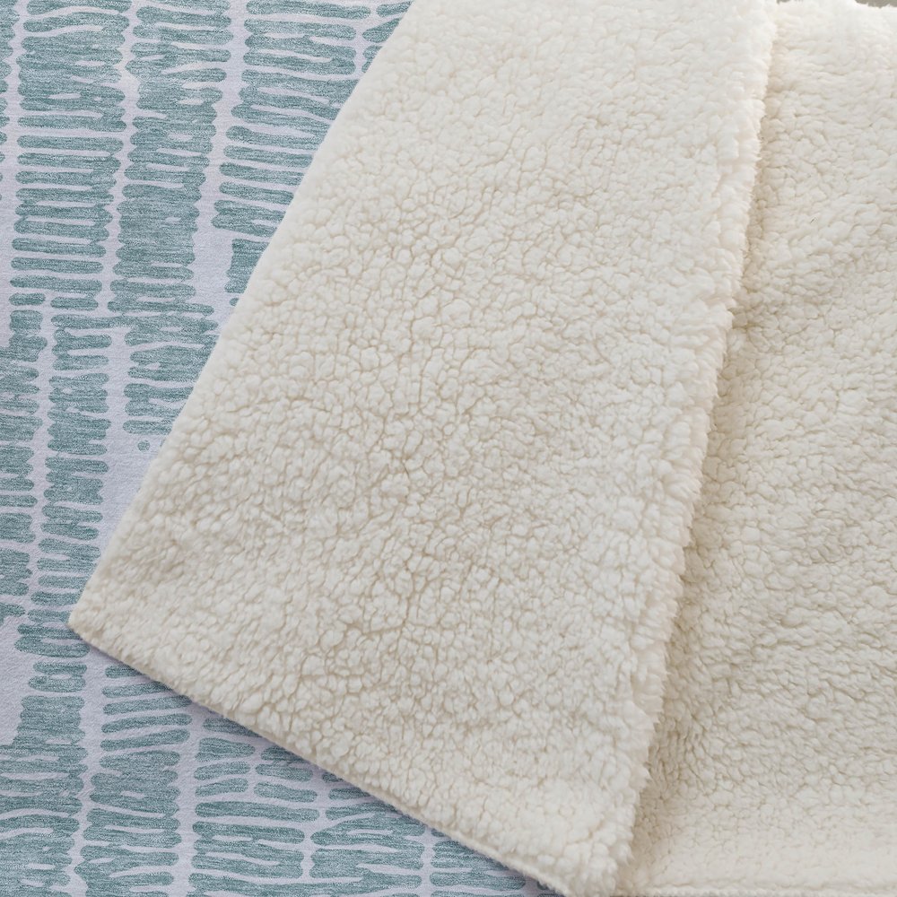 Premium Machine Washable ASB830 Teal 50" x 70" Sherpa Throw Blanket. Picture 2