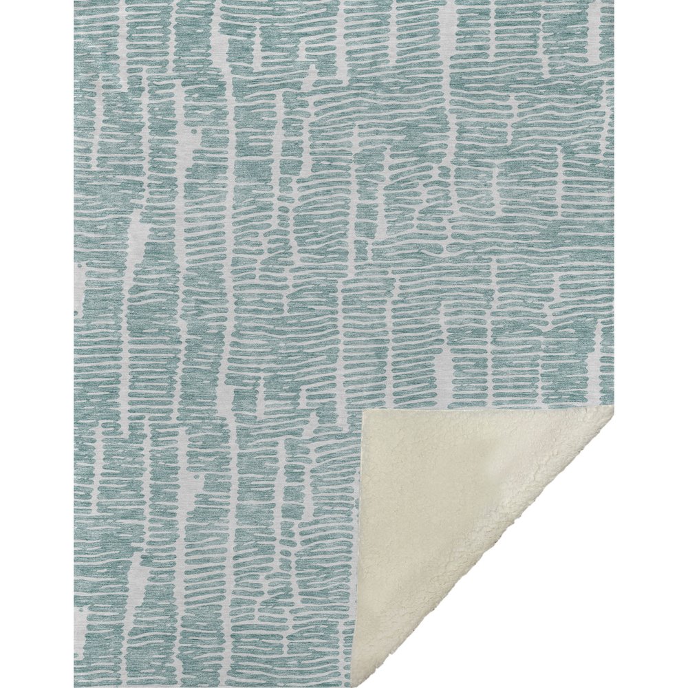 Premium Machine Washable ASB830 Teal 50" x 70" Sherpa Throw Blanket. Picture 1