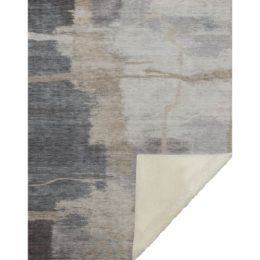 Premium Machine Washable ASB831 Gray 50" x 70" Sherpa Throw Blanket. Picture 1