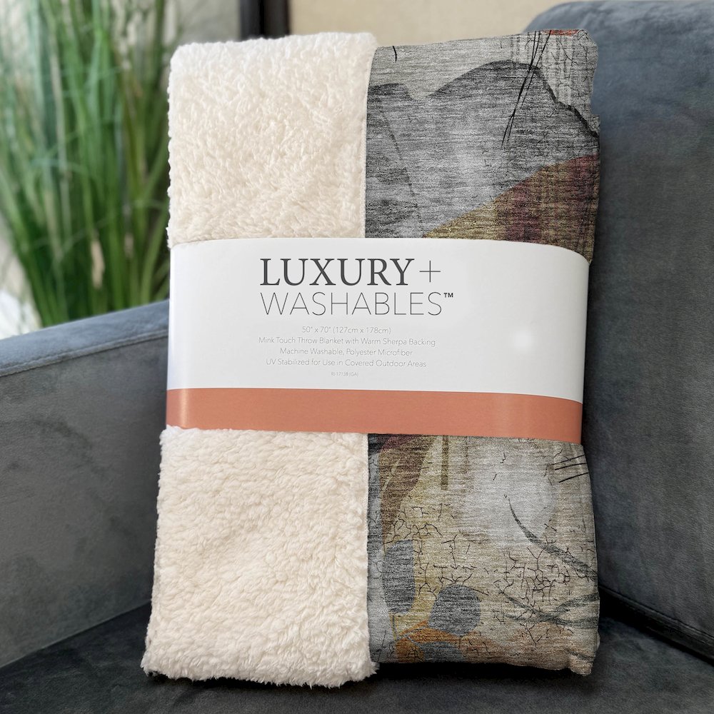 Premium Machine Washable ASB832 Terracotta 50" x 70" Sherpa Throw Blanket. Picture 3