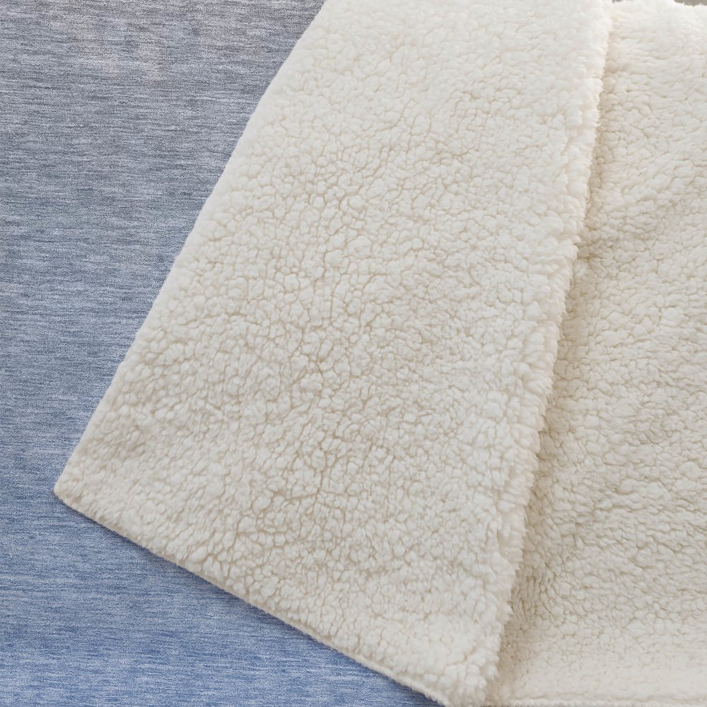Premium Machine Washable ASB833 Blue 50" x 70" Sherpa Throw Blanket. Picture 2