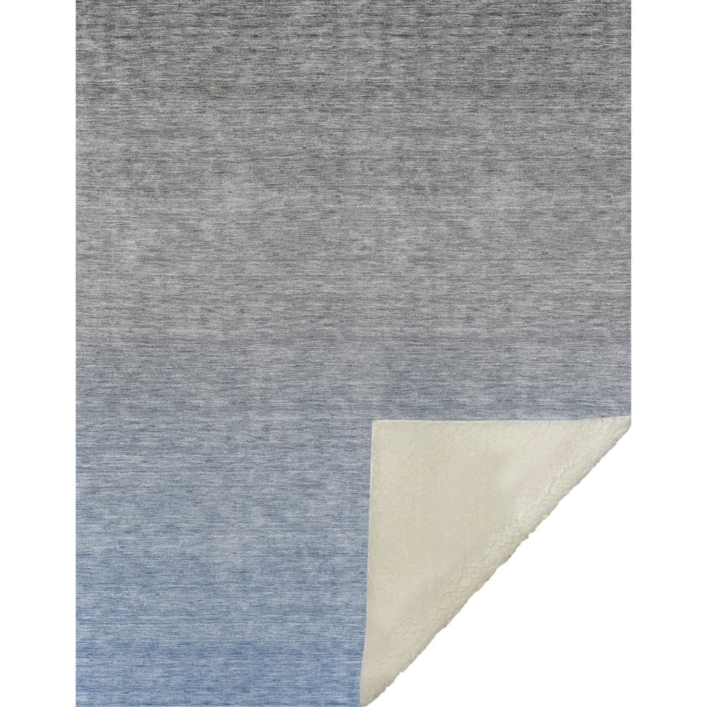 Premium Machine Washable ASB833 Blue 50" x 70" Sherpa Throw Blanket. Picture 1