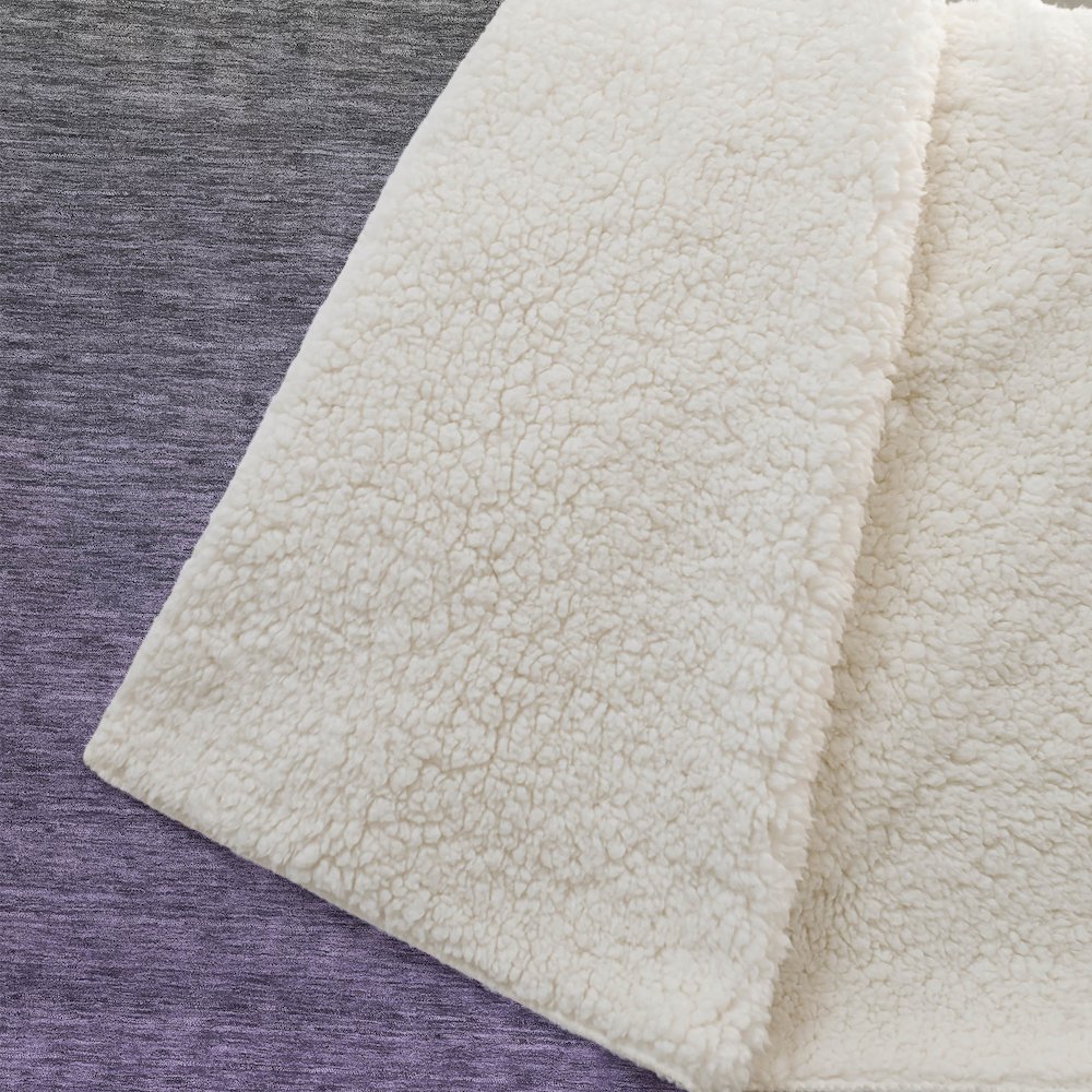 Premium Machine Washable ASB833 Purple 50" x 70" Sherpa Throw Blanket. Picture 2