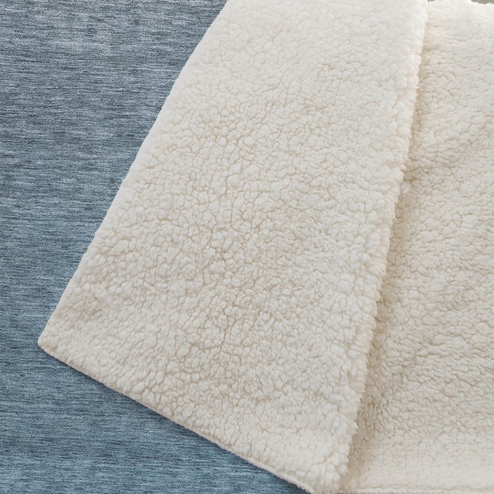 Premium Machine Washable ASB833 Teal 50" x 70" Sherpa Throw Blanket. Picture 2