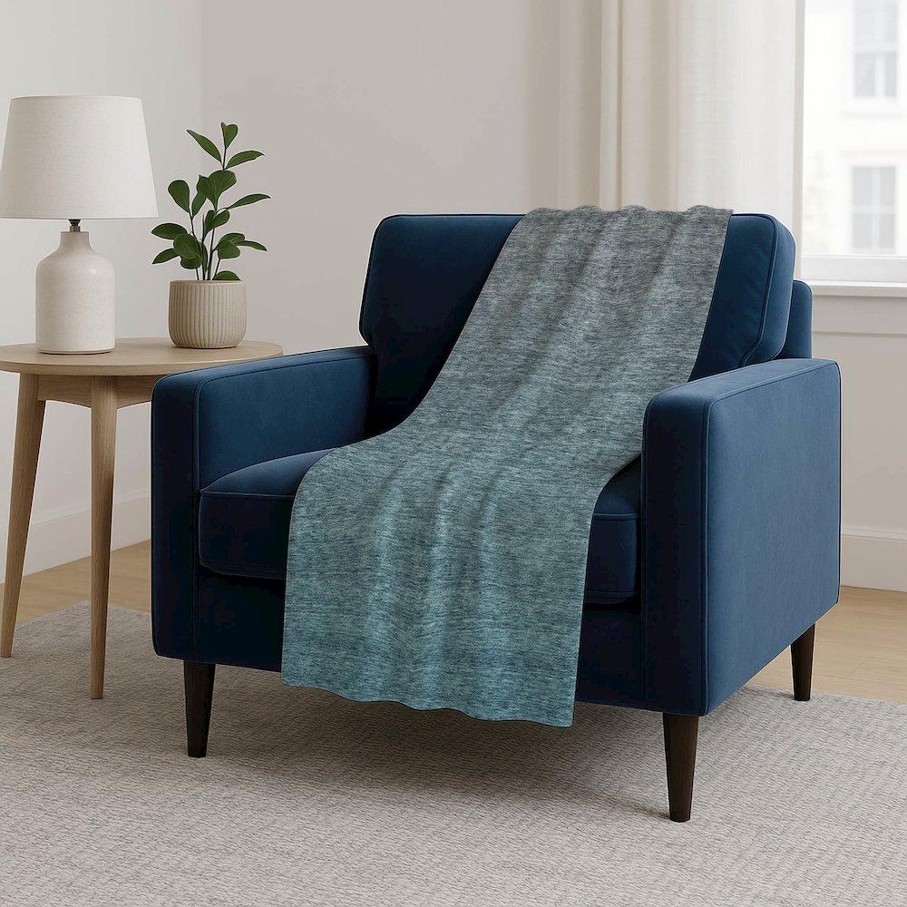 Premium Machine Washable ASB833 Teal 50" x 70" Sherpa Throw Blanket. Picture 5