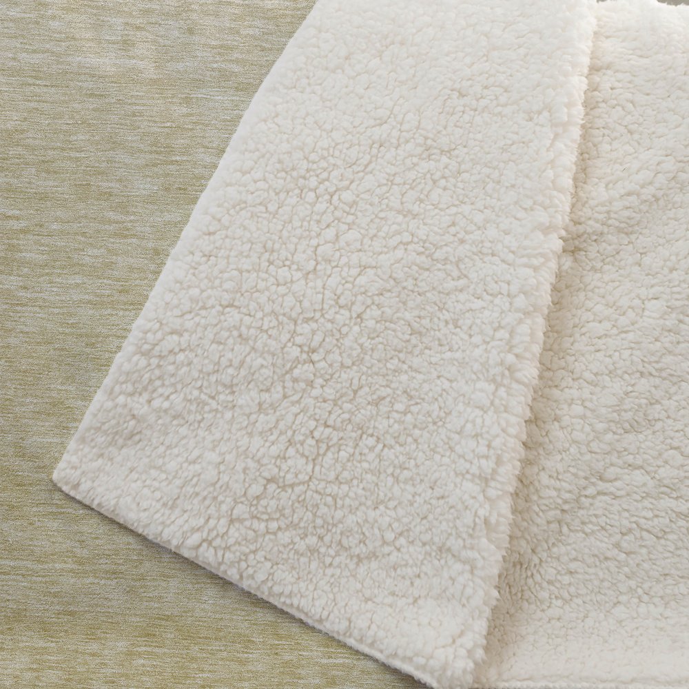 Premium Machine Washable ASB833 Wheat 50" x 70" Sherpa Throw Blanket. Picture 2